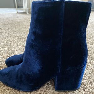 Sam Edelman Blue Velvet Ankle Boots
